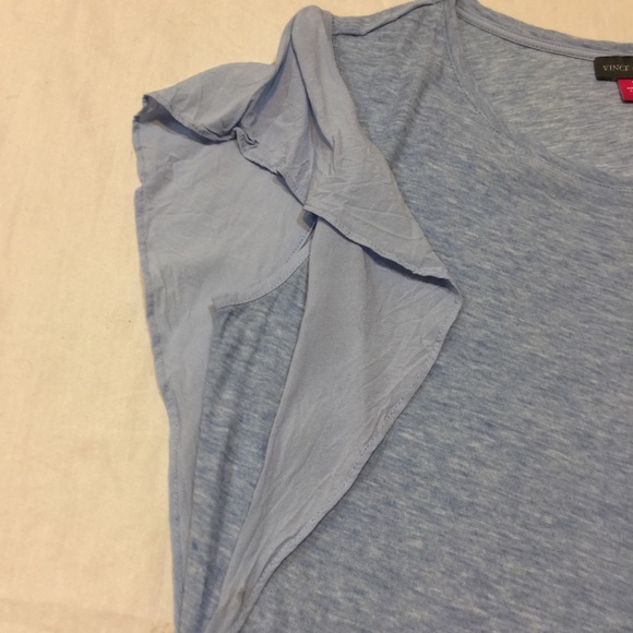 VINCE CAMUTO | Mixed Media top w/ flutter sleeve - Picture 4 of 7